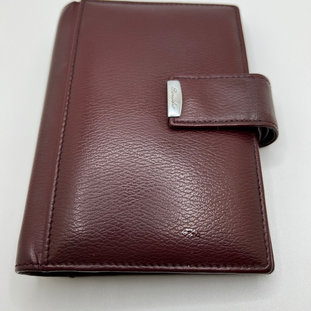 Vintage Authentic Leather Pineider Cordovan Calendar/Agenda with Silver Hardware